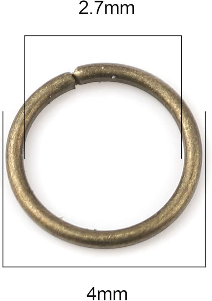 200 Pieces - 4mm Jump Rings Antique Bronze - 21 Gauge (0.7mm Thickness)