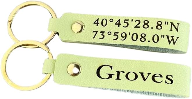 Personalized Leather Keychain Name Logo Text Coordinates Family Union Group Gathering Apparel Custom Leather Keychain Cute Little Accessory Girlfriend Boyfriend Dad Mom