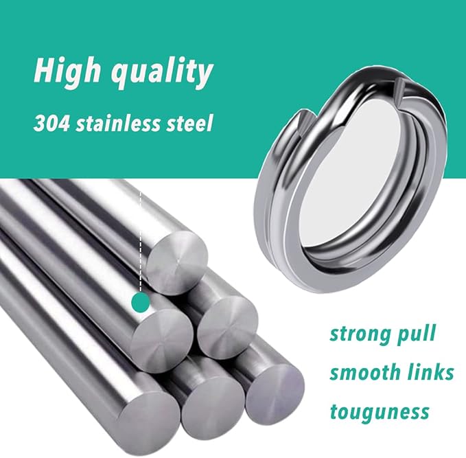 200Pcs 5-9 mm Double Jump Ring for Jewelry Making, Fishing Plier Tool Kit, Stainless Steel Mini Split Ring with Plier, Crafts Double Split Rings Fishing, and Other DIY Crafts