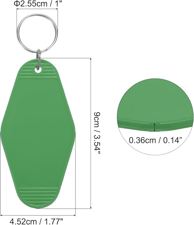 uxcell 40pcs Hotel Keychains Blank Vintage Plastic Rhombus Motel Keychains Hotel Key Tags Rings for DIY Luggage Labels