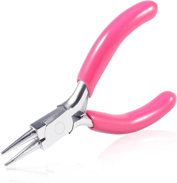 SPEEDWOX Mini Round Nose Pink PVC Handle Pliers - 3" Jewelry Making & Wire Wrapping DIY Craft Hobby Supplies