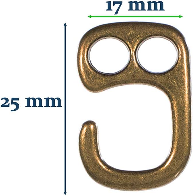Paracord Planet Two Hole Clasps – Hook, Bronze (5 Pack)