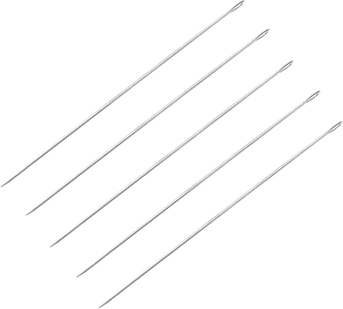 5Pcs Lei Needle for Leis Making, 9.1 Inch Large Eye Sewing Beading Needle for Art Craft Long Lei Needle to Make Hawaiian Flower Lei for Graduation Wedding Birthday Party, Dia 0.9mm, LXLVOUEG