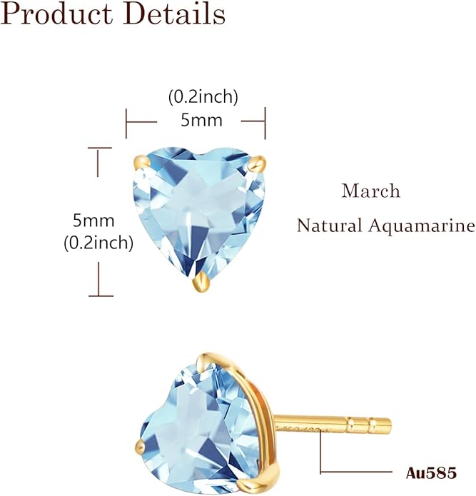 FANCIME 14k Solid Yellow Gold Stud Earrings Gemstone Prong Cluster Stud Earrings Fine Jewelry Gifts for Her Mom Women Wife