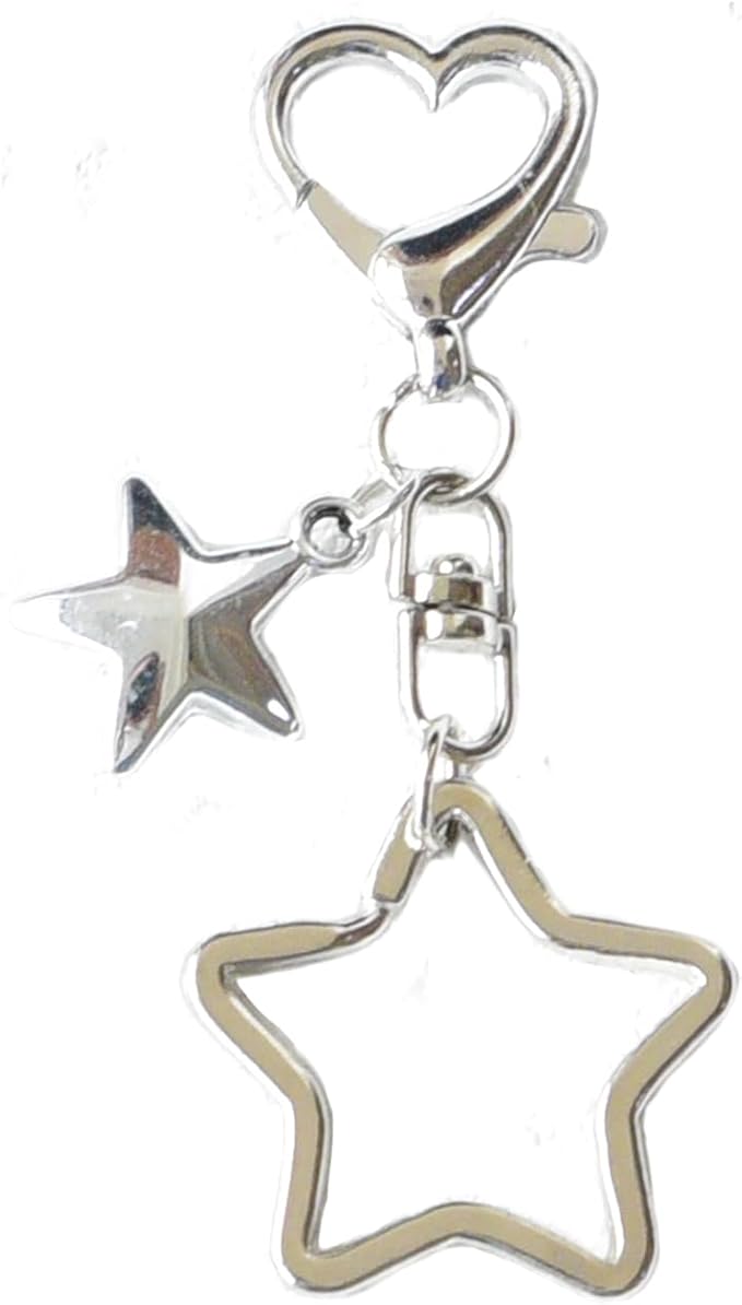 8 Ball Keychain Silver Star Key Chain Bottle Opener Dice Cute Bag Charm Decor for Handbag Backpack Gift for Him Her