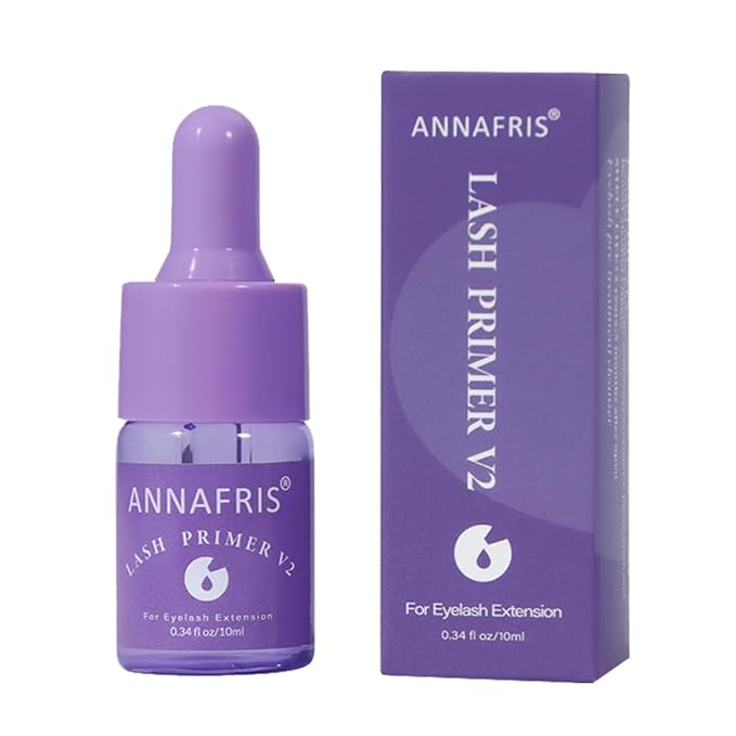 ANNAFRIS Lash Primer for Eyelash Extensions, Increase Adhesive Bonding Power Retention,Removes Oils and Proteins (10ml)