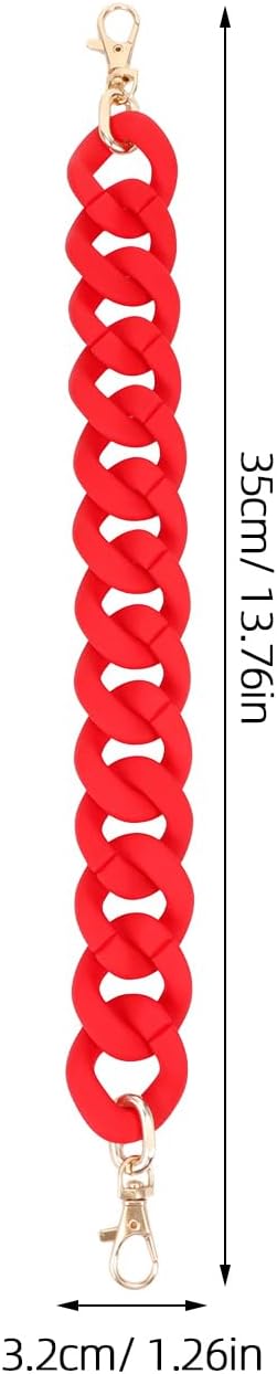 TENDYCOCO Chains Straps Resin Thick Chain Bag Red Straps Replacement Bag Belts Handbag Accessories Fashion for Women Girls