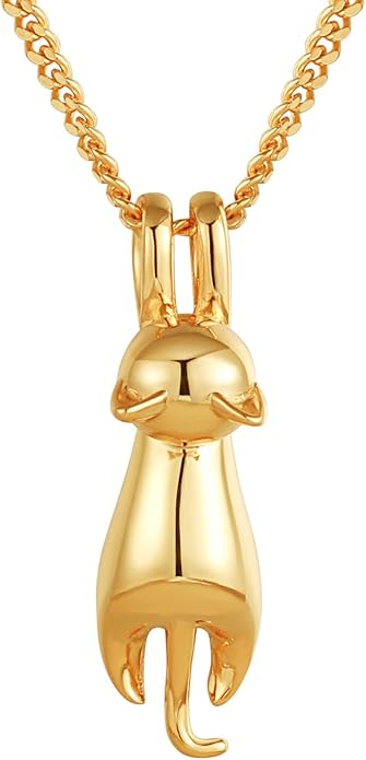 S.Leaf 925 Sterling Silver Cat Necklace Jewelry for Women Trendy Dainty Charm Pendant Necklaces Best Friend Birthday Gifts for Her Sister Mom Wife Womens