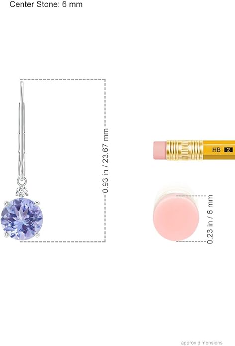 ANGARA Natural Tanzanite Earrings for Women | Tanzanite and Diamond Leverback Drop Earrings in 14K Solid Gold/Platinum | December Birthday, Anniversary, Gemstone Jewellery Gift