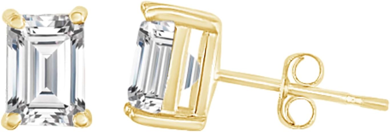 Houston Diamond District 1 to 10 Carat IGI Certified LAB GROWN Diamond Stud Earrings for women 4 Prong Push Back (E/F Color VS2/SI1 CLARITY)