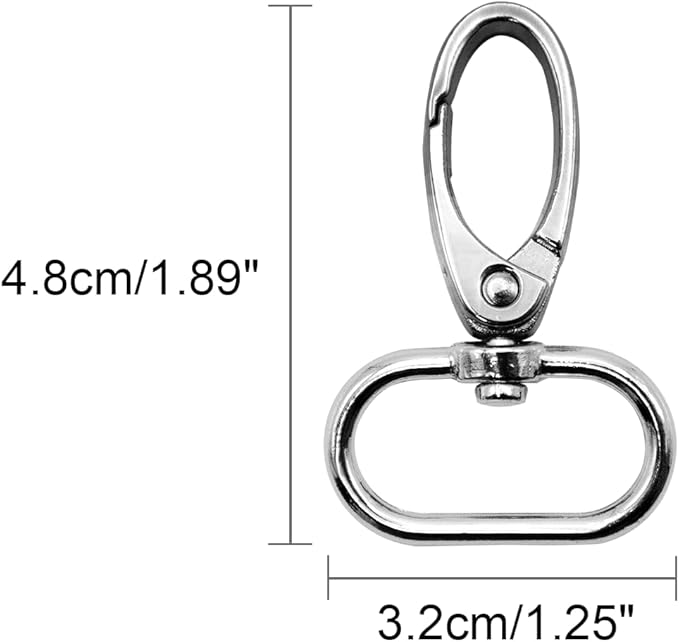 Swivel Lobster Claw Clasps 1 Inch 15pcs - Heavy Duty Metal Clasps with Secure Lock, Curved Snap Hooks for Bags, Jewelry Making, Keychains, Lanyards & DIY Craft Supplies (Silver, 1 inch)
