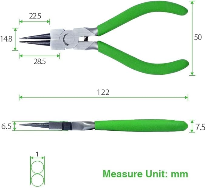 SPEEDWOX Mini Round Nose Pliers for Jewelry Making - 5 Inch Small Wire Looping Pliers with Tapered Jaw and Micro Fine Precision Tips - Professional Beading and Craft DIY Tools