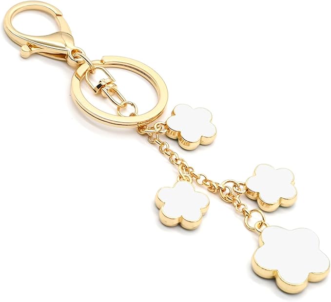 Keychains for Womens, Bag Charm Flowers Car Key Chain Key Ring Pendant for Purse, Handbag Bag Decoration