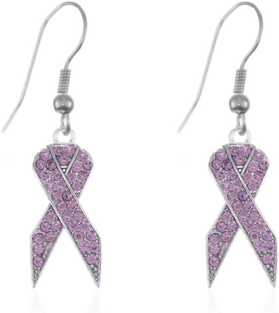 Inspired Silver - Silver Customized Charm French Hook Drop Earrings with Cubic Zirconia Jewelry