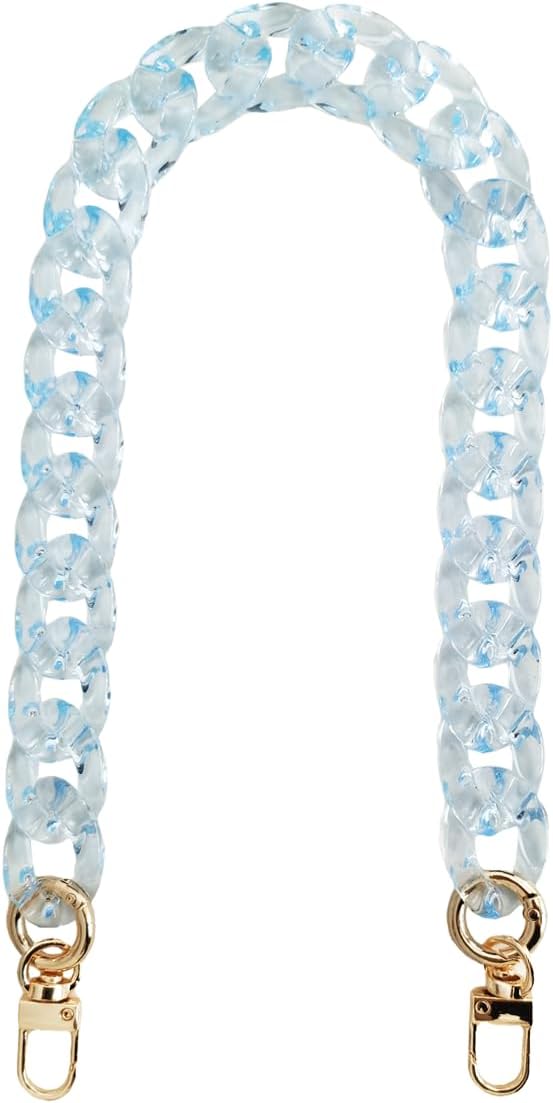 Hongvarey Acrylic Chain Strap for Handbag,Purse Replacement Chain Strap,Bag DIY Acrylic Chain Strap-Highlight Light Blue 46