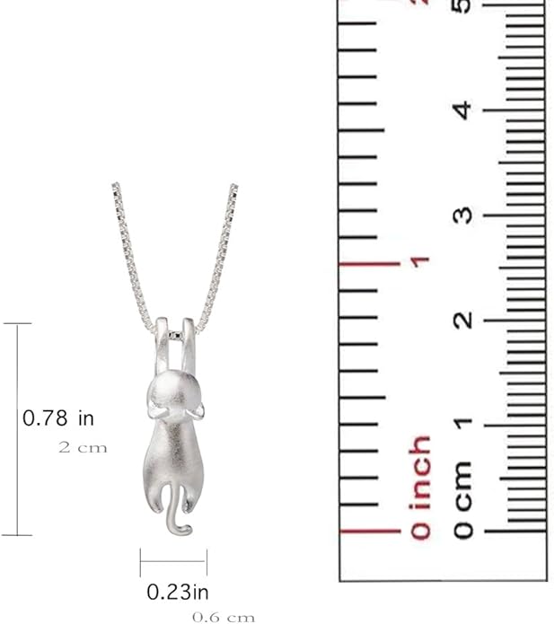 S.Leaf 925 Sterling Silver Cat Necklace Jewelry for Women Trendy Dainty Charm Pendant Necklaces Best Friend Birthday Gifts for Her Sister Mom Wife Womens