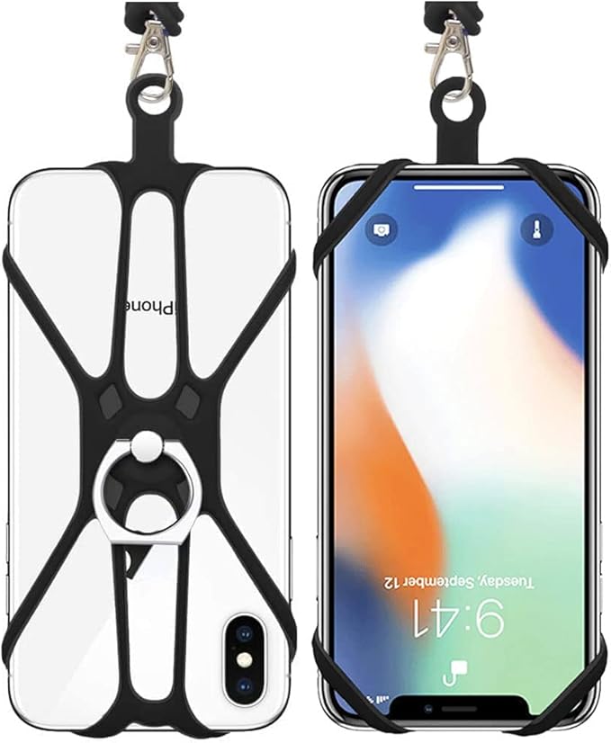 Cell Phone Lanyard Crossbody with Adjustable Neck Strap and Phone Ring Grip,Universal Lanyard for iPhone Lanyards