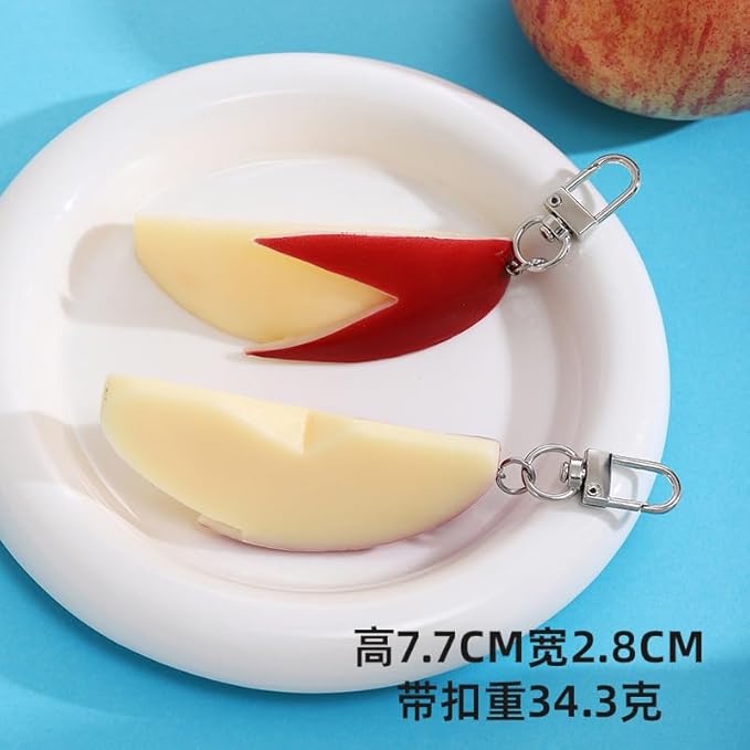 HSYHERE Men Women Creative Interesting Novelty Stylish Mini Simulated Food Orange Shrimp Keychain Key-ring Pendant