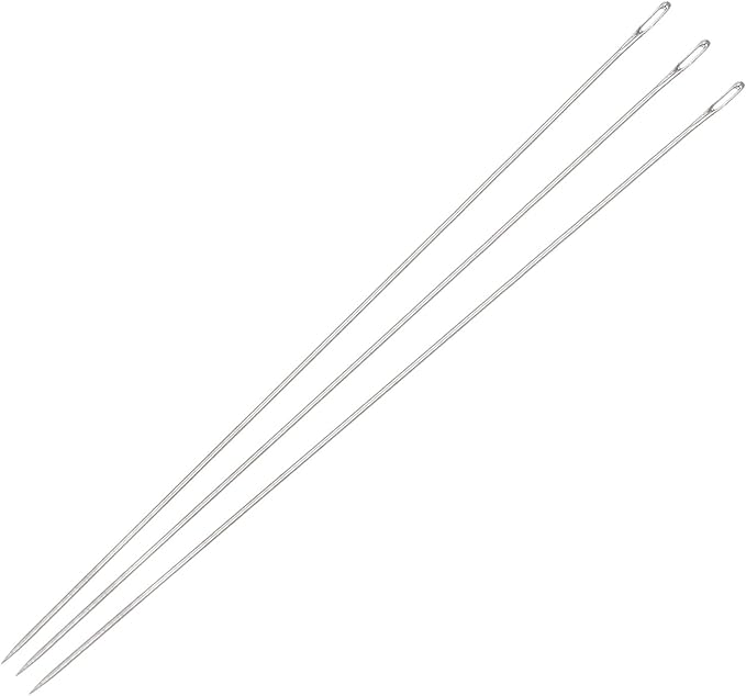 uxcell 25Pcs Beading Needles Fine Thin Long Straight Sewing Embroidery Threads Stainless Steel 3.94 Inch