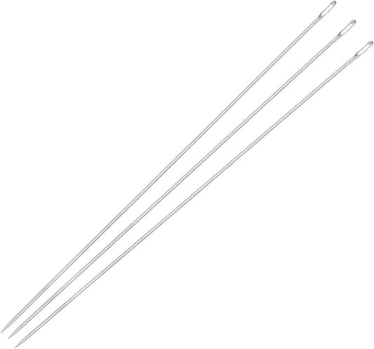 uxcell 25Pcs Beading Needles Fine Thin Long Straight Sewing Embroidery Threads Stainless Steel 3.94 Inch