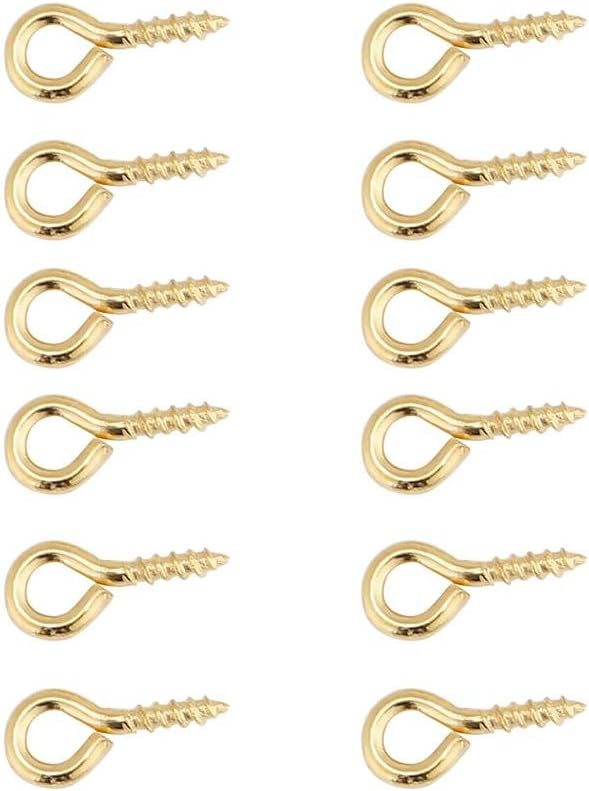 Sonew Pack of 200 Mini Eye Pins Hooks Eyelets Screw Hooks Threaded Bails Findings for Jewelry Pendant Making(Gold)
