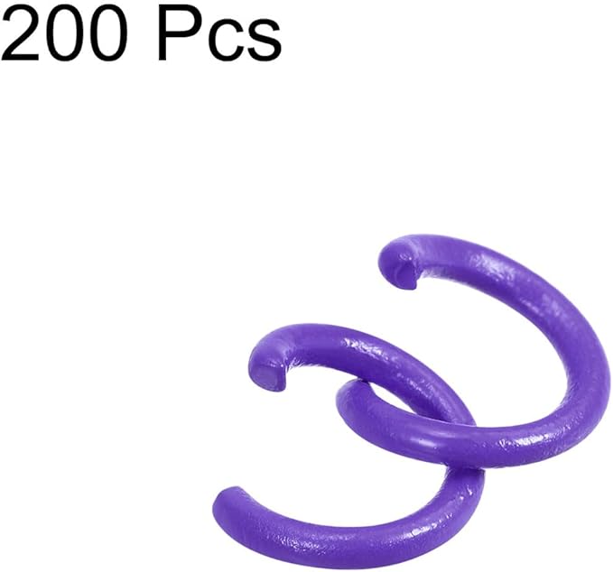 uxcell Open Jump Rings, 8mm Colorful O-Ring Connectors for DIY Crafts Jewelry Making, Carbon Steel, Dark Purple, 200Pcs