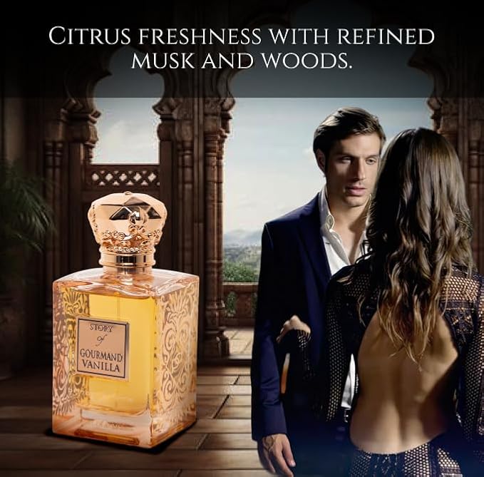 Prince Parfums Dubai – Story of Gourmand Vanilla – Women’s Extrait de Parfum 3.4 Ounces – Luxury Perfume with Coconut, Peach, Tiare Flower & Vanilla – Romantic, Sweet & Long Lasting Fragrance