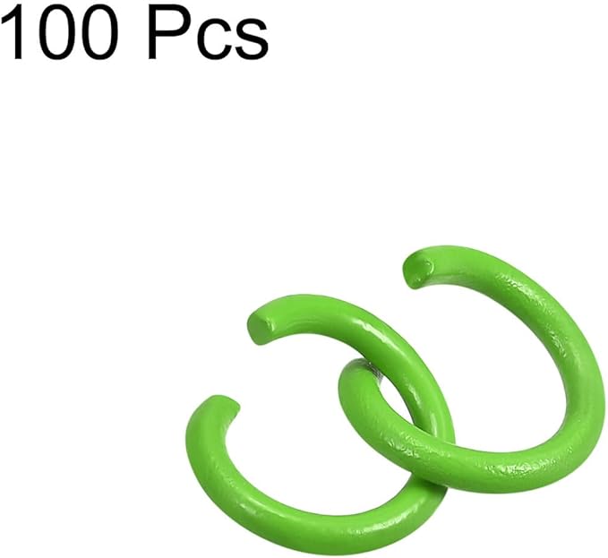 uxcell Open Jump Rings, 8mm Colorful O-Ring Connectors for DIY Crafts Jewelry Making, Carbon Steel, Green, 100Pcs