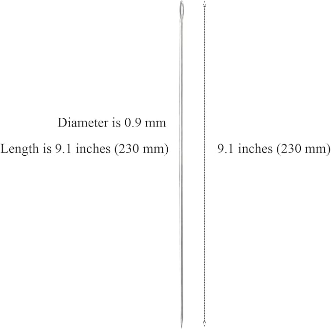 5Pcs Lei Needle for Leis Making, 9.1 Inch Large Eye Sewing Beading Needle for Art Craft Long Lei Needle to Make Hawaiian Flower Lei for Graduation Wedding Birthday Party, Dia 0.9mm, LXLVOUEG