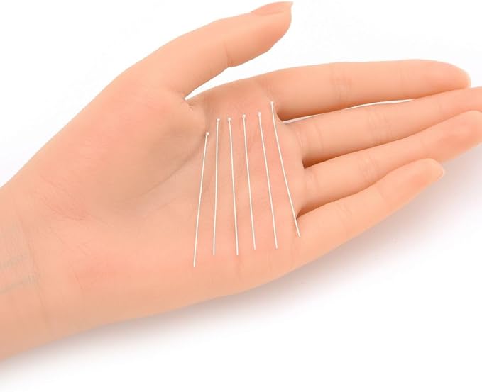 50pcs Adabele Authentic Sterling Silver Ball Headpin Head Pins 50mm (2 inch) Hypoallergenic for DIY Craft Jewelry Making (Wire 0.5mm/24 Gauge) SS6-50