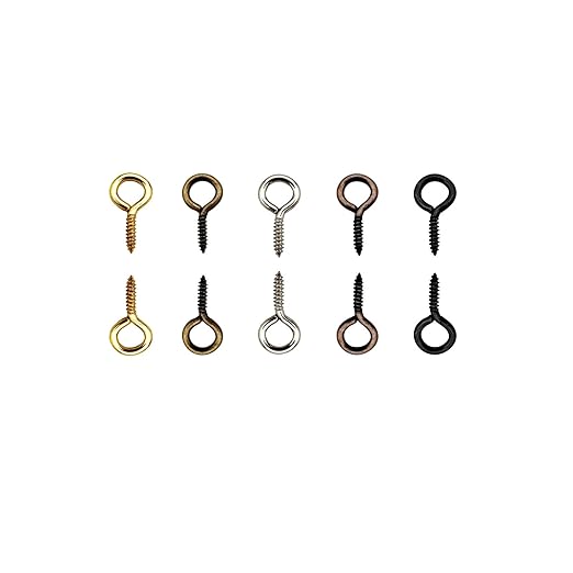 Small Screw Eyes Pin Hooks, 750 Pcs 0.55 Inch Screw in Hook for Jewelry, Cork Bottles,Resin, Bead, 7mm*14mm Small Eye Rings Eyelet Hook for Craft 5 Colors