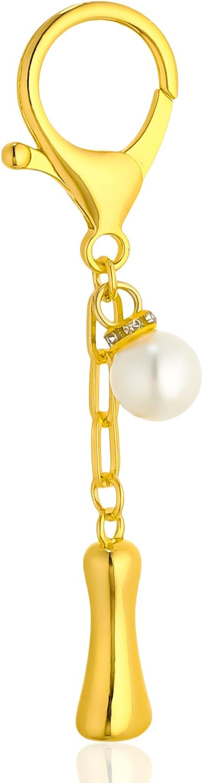 VICKHU Gold Plated Bubble Initial Letter Cute Keychain for Women Car Key Purse Decorative Keyring Handbag Charms Fashion