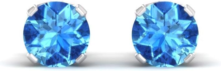 Diamondere Natural and Certified Diamond and Gemstone Solitaire Petite Stud Earrings for Women in 14K Solid Gold | 0.25 Carat Earrings for Women