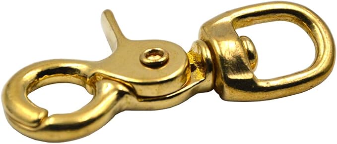 Okones Pack of 4,5/9''(14mm) Eye Diameter,2-3/5'' Overall Length,Solid Brass Lobster Clasps Oval Swivel Trigger Clips Hooks for Straps Bags Belting leathercraft (2-3/5'')