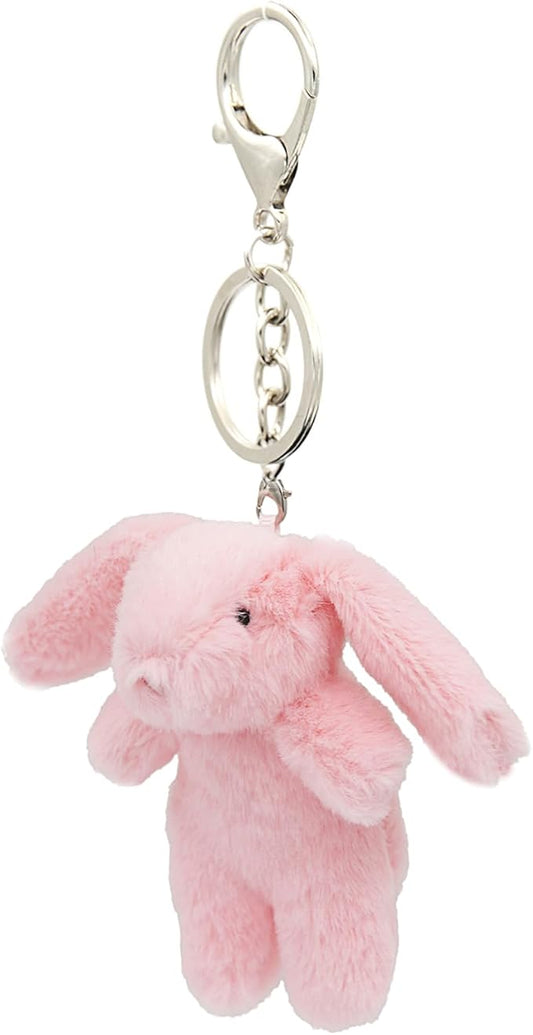 Cute Bunny Plush Keychain for Backpack, 3.5" Inch Mini Rabbit Keychain Purse Charm Pendant Gift for Women