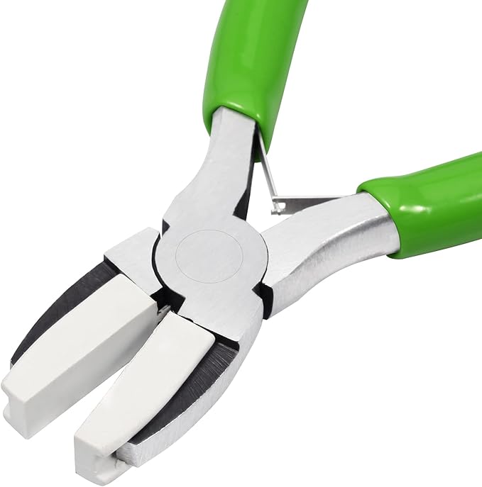 2 Pieces 5" Double Nylon Jaw Flat Nose Pliers Mini Precision Pliers Wire Looping Pliers Wire Bending Pliers Jewelry Making Pliers for Handmade DIY Hobby Projects Tools