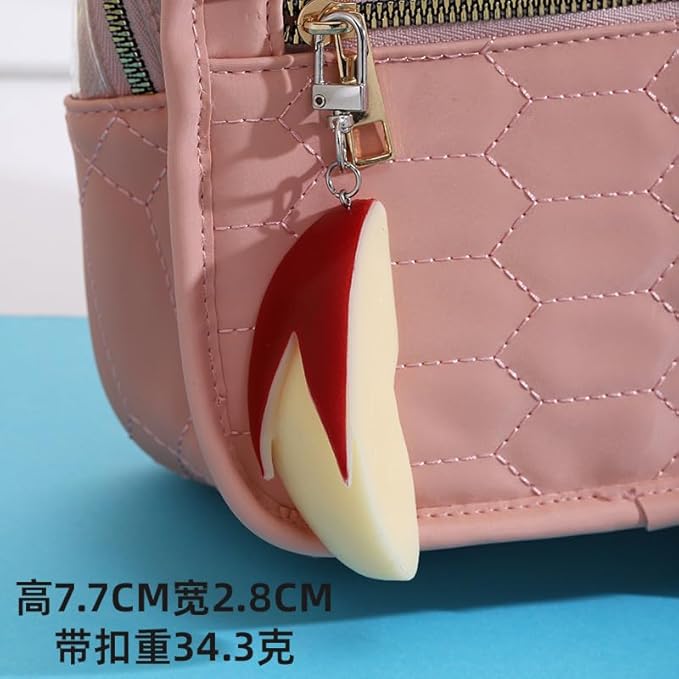 HSYHERE Men Women Creative Interesting Novelty Stylish Mini Simulated Food Orange Shrimp Keychain Key-ring Pendant