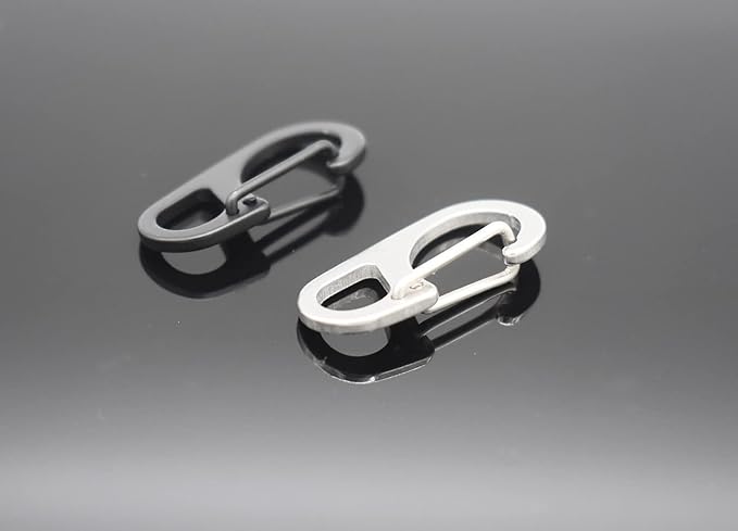 Small Carabiner Clips 1.25 inch/1.85 inch Snap Hooks with Fixed Eye Spring Gate Keychain Parocord Rope Clasps Accessories
