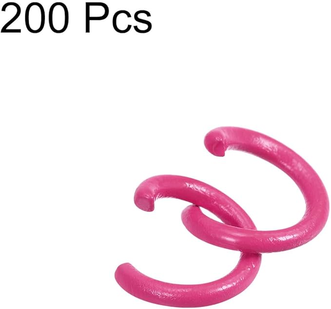 uxcell Open Jump Rings, 8mm Colorful O-Ring Connectors for DIY Crafts Jewelry Making, Carbon Steel, Rose Red, 200Pcs