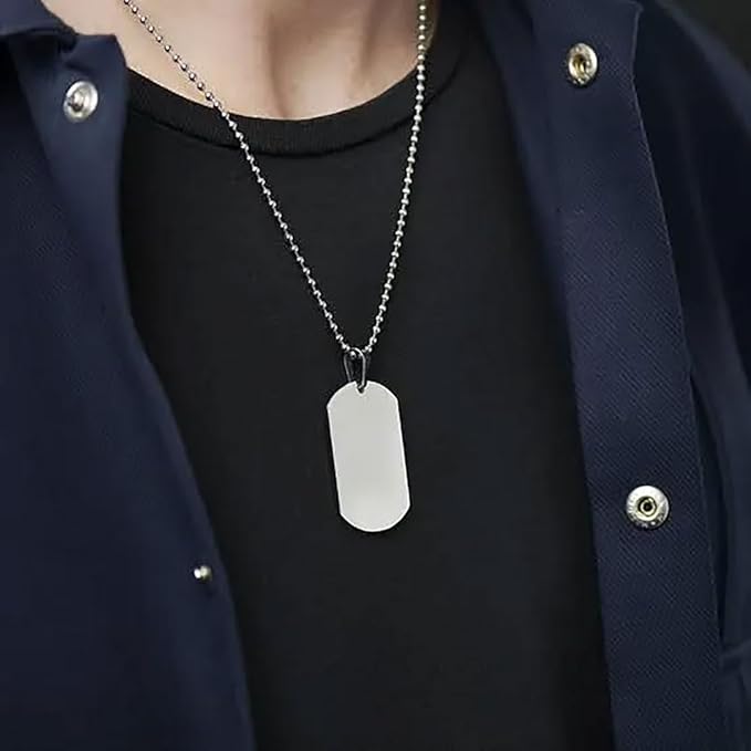 Dog Tag Chain 50 Pack, 2.3mm Stainless Steel Ball Chain Necklace with Connectors, Durable Dog Tag Necklace for Men, Military Dog Tag Chains, Heavy Duty Hypoallergenic Tarnish Resistant