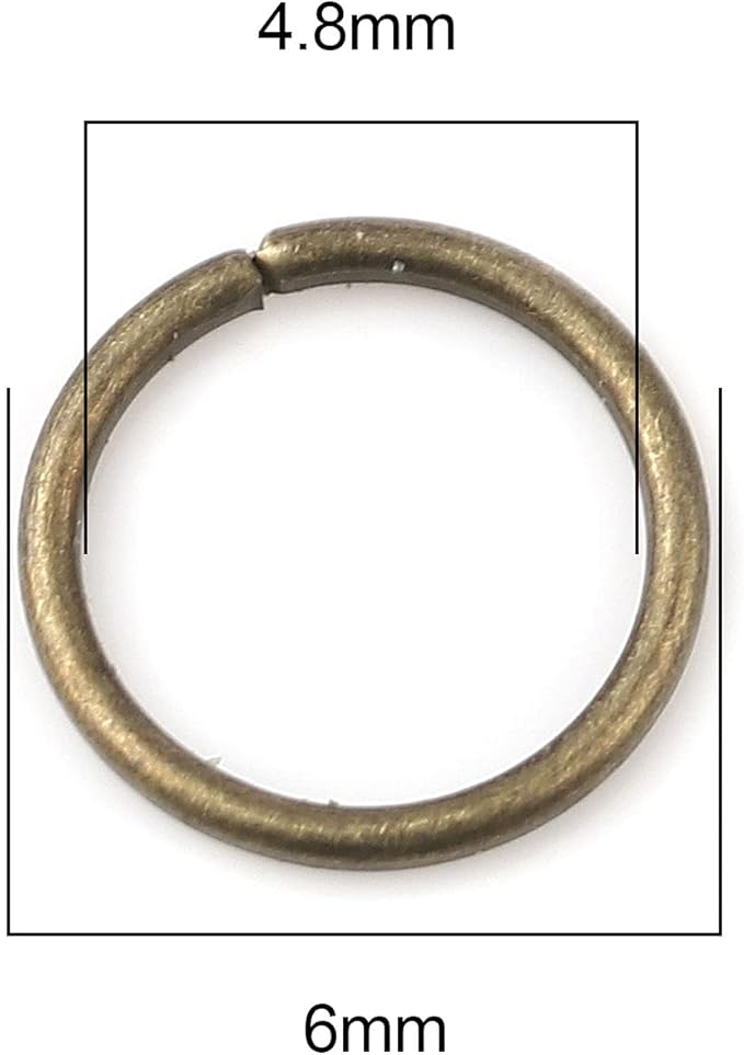 200 Pieces - 6mm Jump Rings Antique Bronze - 21 Gauge (0.7mm Thickness)