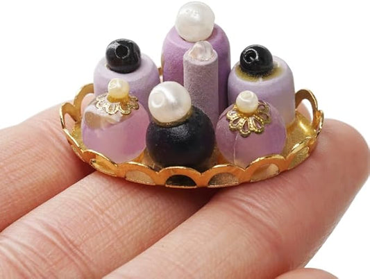 Odoria 1/12 Miniature Perfume Tray Dollhouse Decoration Accessories, Purple