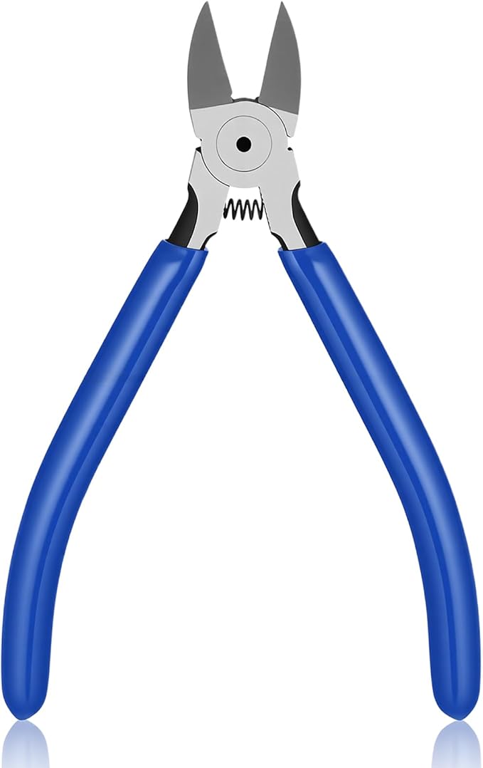 6 inch Wire Cutters Wire Flush Cutter Heavy Duty Wires Cutters with Non-Slip Handle Spring Loaded Side Cutter for Jewelry Making Crafts Electronics Zip Ties DIY Models