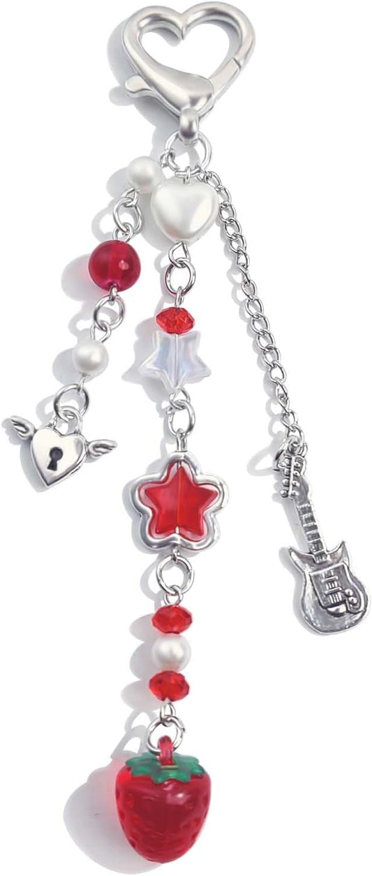 Novelty keychains Aesthetic Y2K Keychain Charms Stylish Keychains Accessories for Women Bag Purse Gifts
