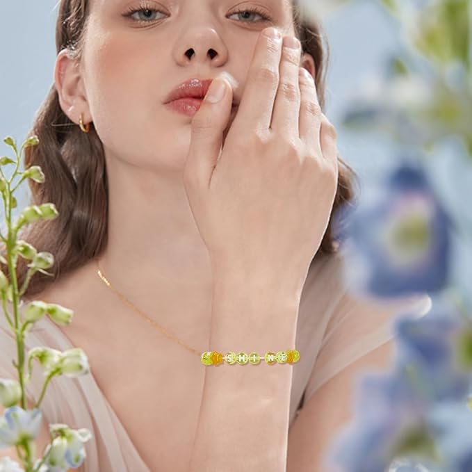 1 Box 800pcs Yellow Transparent Letter Beads Acrylic Clear White Alphabet Flat Round Letters Cylinder Loose Spacer Bead Charms Bulk for Jewelry Making Bracelets Necklaces DIY Craft Supply