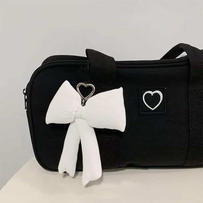 Pink Bow Keychain Bag Charms Y2K Bowknot Plaid Keychains Coquette Aesthetic Purse Handbag Backpacks Charms