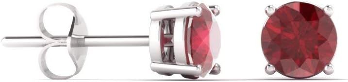 Diamondere Natural and Certified Gemstone Solitaire Petite Stud Earrings in 14K Solid Gold | 0.20 Carat Earrings for Women