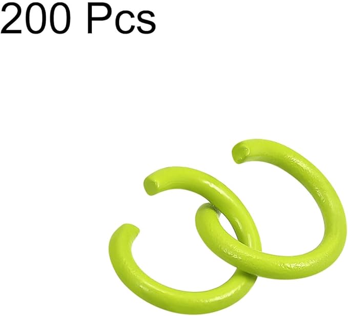 uxcell Open Jump Rings, 8mm Colorful O-Ring Connectors for DIY Crafts Jewelry Making, Carbon Steel, Fluorescent Green, 200Pcs