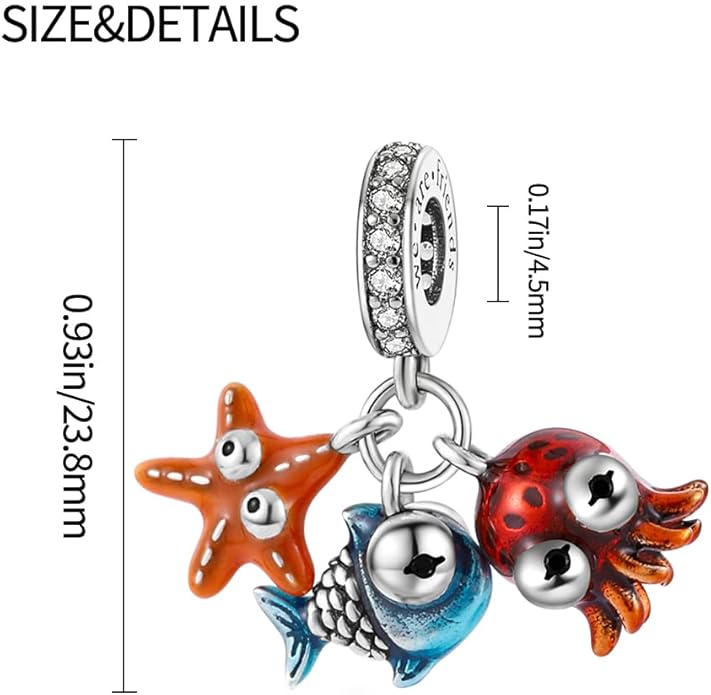 Pandach Animal Charm Bead fits Charms Bracelets for Woman-925 Sterling Silver Dangle Pendant Bead,Jewelry Beads Gifts for Women Bracelet&Necklace