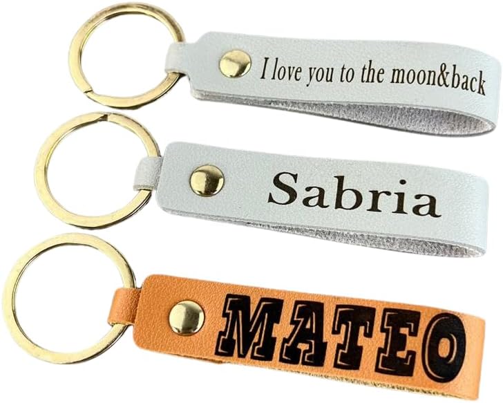 Personalized Leather Keychain Name Logo Text Coordinates Family Union Group Gathering Apparel Custom Leather Keychain Cute Little Accessory Girlfriend Boyfriend Dad Mom